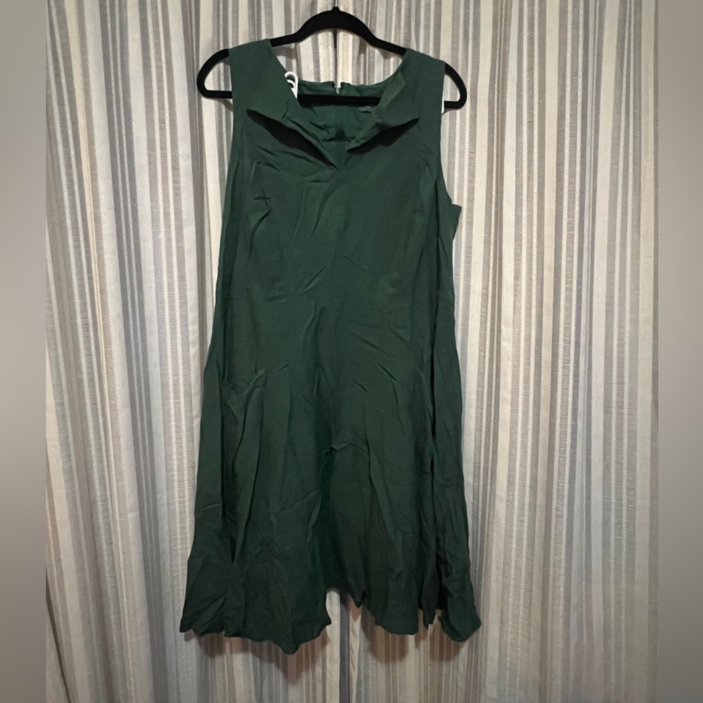 ModCloth green dress with collar and pockets